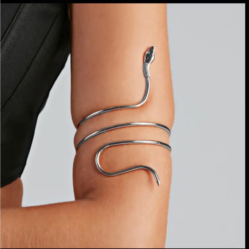Silver Wrap Snake Design Bracelet
